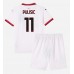 Maillot de foot AC Milan Christian Pulisic #11 Extérieur vêtements enfant 2024-25 Manches Courtes (+ pantalon court)